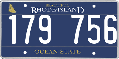 RI license plate 179756