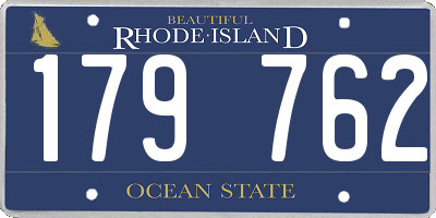 RI license plate 179762