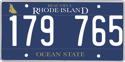 RI license plate 179765