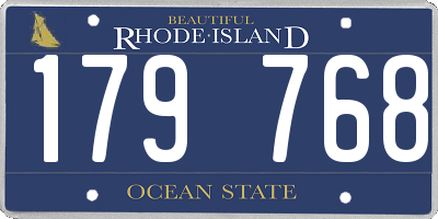 RI license plate 179768