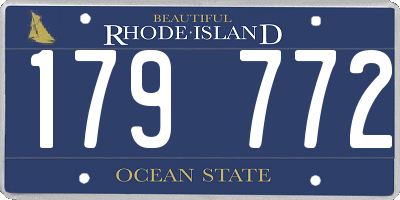 RI license plate 179772