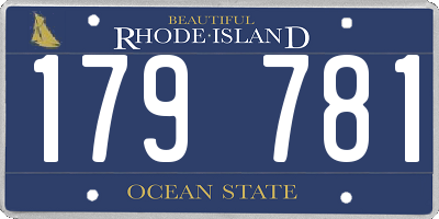RI license plate 179781