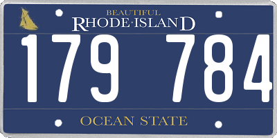 RI license plate 179784