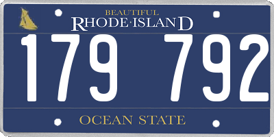 RI license plate 179792