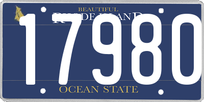RI license plate 17980