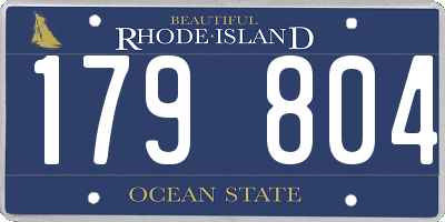 RI license plate 179804