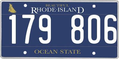 RI license plate 179806