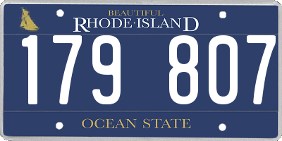 RI license plate 179807