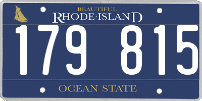 RI license plate 179815