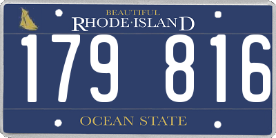 RI license plate 179816