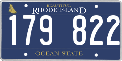 RI license plate 179822