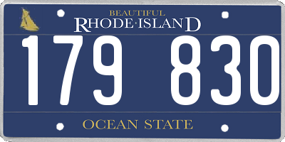 RI license plate 179830