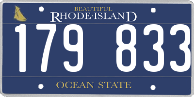 RI license plate 179833