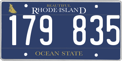 RI license plate 179835