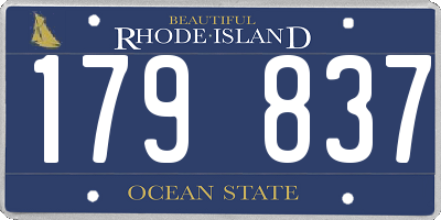 RI license plate 179837