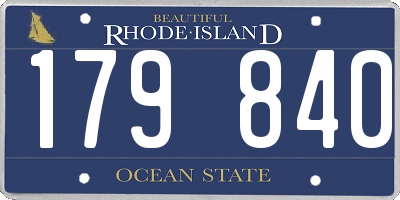 RI license plate 179840