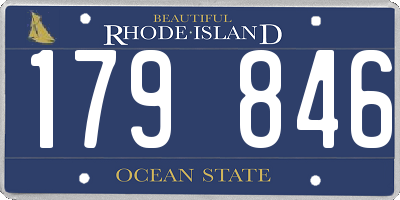 RI license plate 179846
