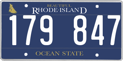RI license plate 179847