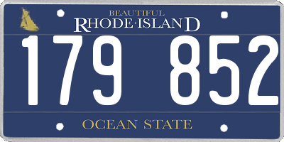 RI license plate 179852