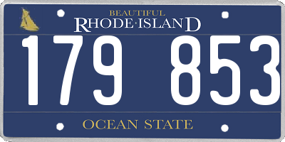 RI license plate 179853