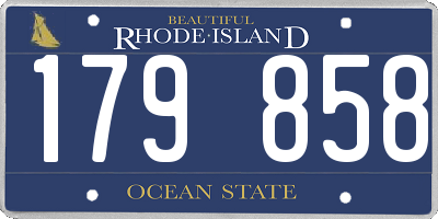 RI license plate 179858