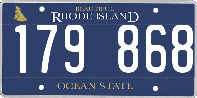 RI license plate 179868