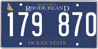 RI license plate 179870