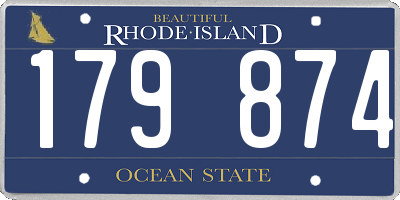 RI license plate 179874