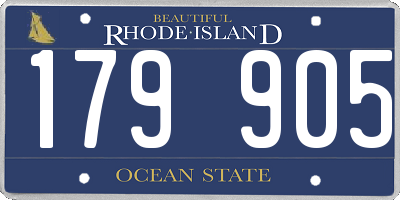 RI license plate 179905
