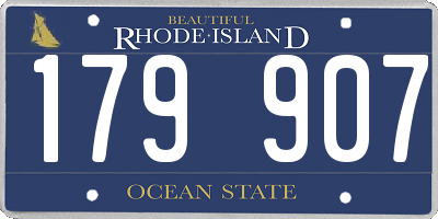 RI license plate 179907