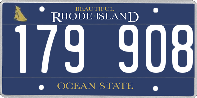 RI license plate 179908