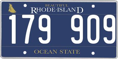 RI license plate 179909