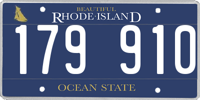 RI license plate 179910