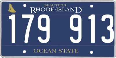 RI license plate 179913