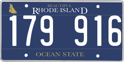 RI license plate 179916