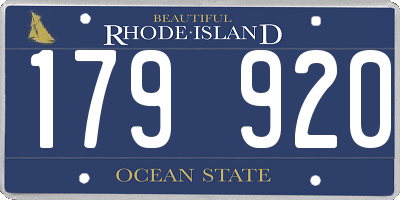 RI license plate 179920