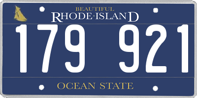 RI license plate 179921