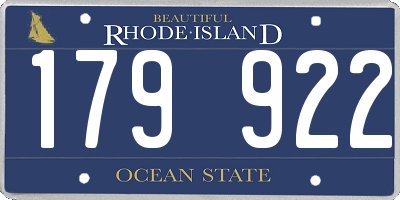 RI license plate 179922