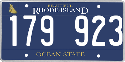RI license plate 179923