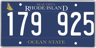 RI license plate 179925