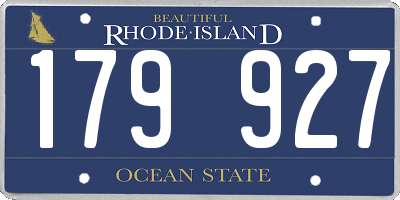 RI license plate 179927
