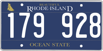 RI license plate 179928