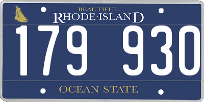 RI license plate 179930