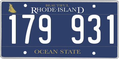 RI license plate 179931