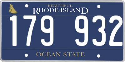 RI license plate 179932