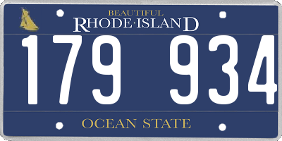 RI license plate 179934