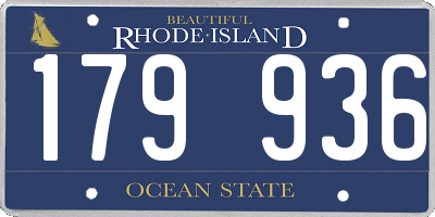 RI license plate 179936