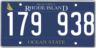 RI license plate 179938