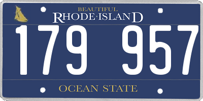 RI license plate 179957