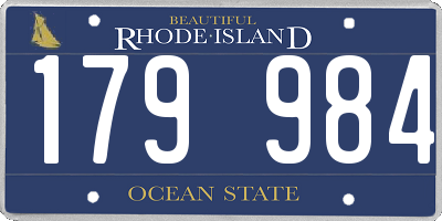 RI license plate 179984